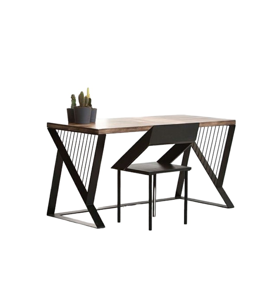 Bureau avec socle métallique inoxydable - BU2