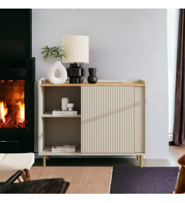 Bahut 1 Porte avec socle métallique inoxydable