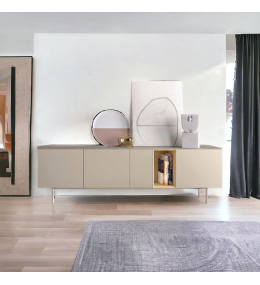 Bahut 4 Portes avec socle métallique inoxydable