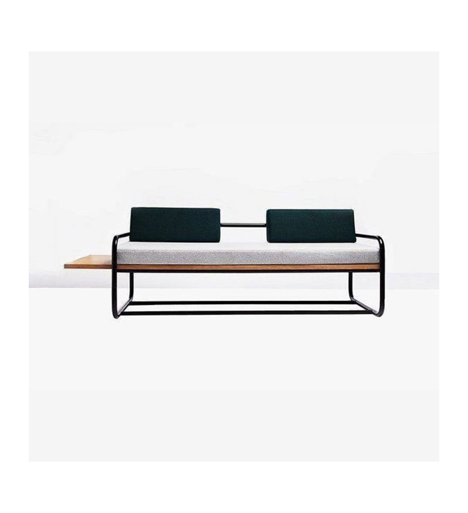 Banquette 2 places avec socle métallique inoxydable